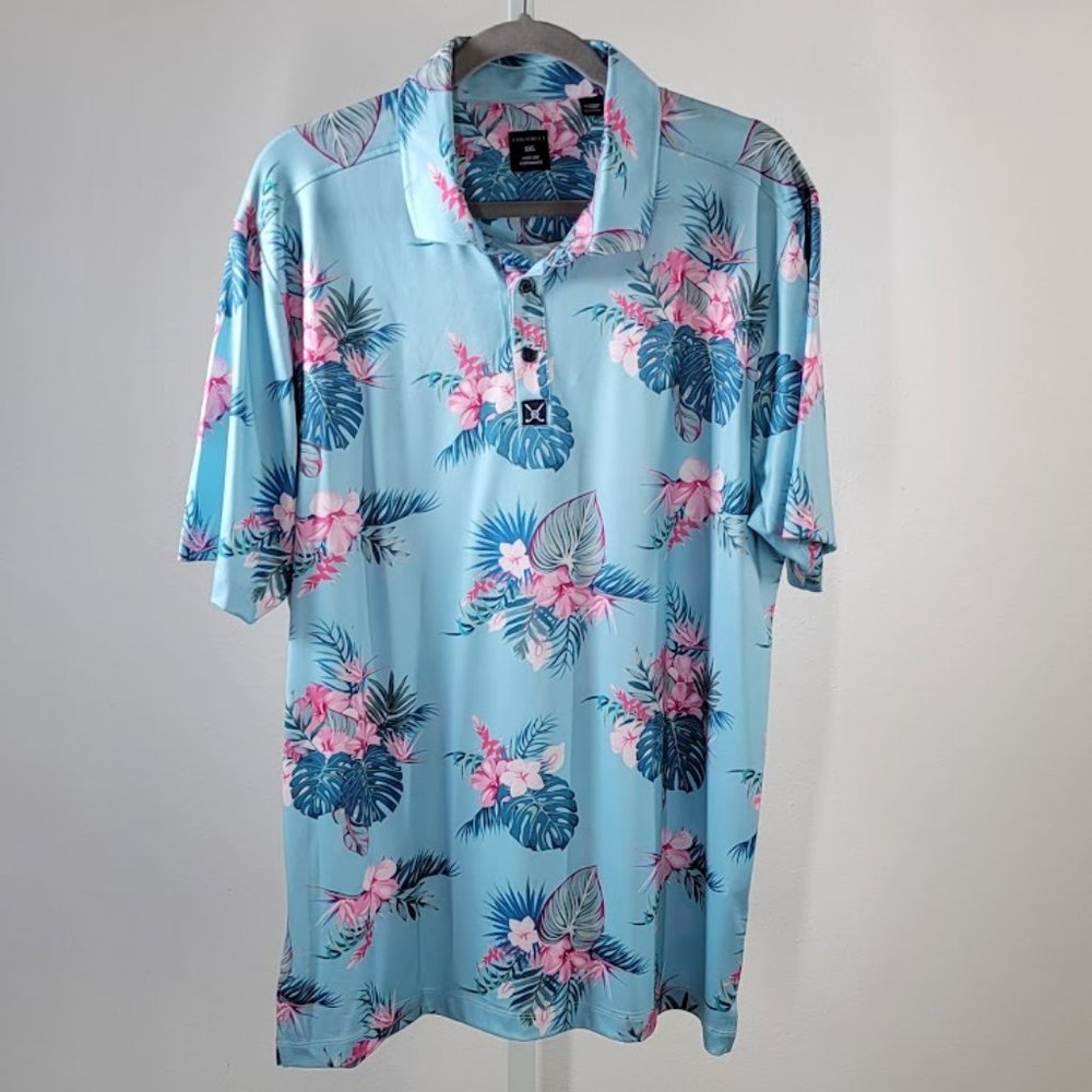 NORDSTROM CON.STRUCT floral print polo shirt Sz XXL  NEW